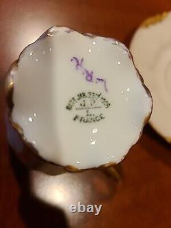 Antique JPL Jean Pouyat France Limoges Tea Set 1908 Cup And Saucer