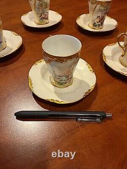 Antique JPL Jean Pouyat France Limoges Tea Set 1908 Cup And Saucer