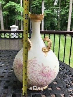 Antique Jean Pouyat (J. P. L.) Limoges France Hand Painted Gilt Vase-Marked 11.5