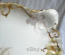 Antique Jean Pouyat Limoges Floral Hand Painted Dresser Vanity Tray Currants