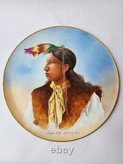 Antique Jean Pouyat Limoges France Hand Painted Charger Plate, Joseph Help Sioux