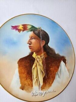 Antique Jean Pouyat Limoges France Hand Painted Charger Plate, Joseph Help Sioux