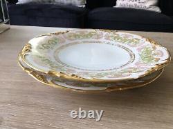 Antique Jean Pouyat Limoges France Hand Painted Plates 1906 Honeysuckles Gold