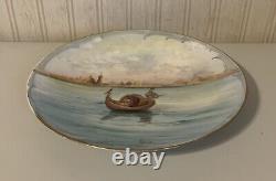 Antique Jean Pouyat Limoges Hand Painted Gondola In Venice Lagoon Luncheon Plate