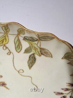 Antique Jpl Limoges France Hand Decorated Floral Plate 11.25