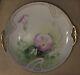 Antique Limoges Coronet France Signed Hand Painted Morning Glory Plate Gold Rim