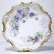 Antique Limoges France Hand Painted Flowers Gilt Rim Porcelain Cabinet Plate
