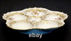 Antique LS&S Strauss LIMOGES Porcelain HAND PAINTED China OYSTER PLATE / France