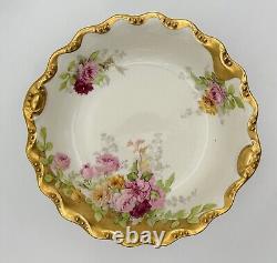 Antique L. R. L. Limoges Hand Painted Porcelain Serving Dish Floral & Gold Trim