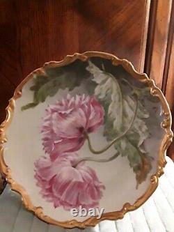 Antique Limoge Ldbp Flambeau Hand Painted Artist Signed 11 Inch Plate