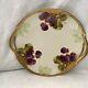 Antique Limoges (a. Lanternier & Co.) Handpainted & Signed Cake Plate With Handles