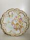Antique Limoges Cabinet Plate Hand Painted Pink Gold Encrusted