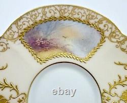 Antique Limoges Chocolate Cup & Saucer, Scenic, Hand Painted