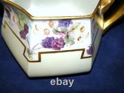 Antique Limoges Cider Lemonade Pitcher with Grapes Hand Painted