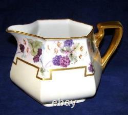 Antique Limoges Cider Lemonade Pitcher with Grapes Hand Painted