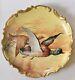 Antique Limoges Coronet 13 Game Bird Charger Hand Painted Artist Signed