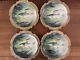 Antique Limoges Coronet Hand Painted Plates France Set Of 4 Signed Fish