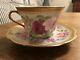 Antique Limoges Coronet Tea Cup & Saucer With Pink Hand-painted Roses & Gold Trim