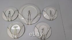 Antique Limoges D&C France Flower Plate Set Set of 5 With Brass Hangers