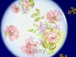 Antique Limoges D&C France Rose and Fleur-de-Lis Plates Set of 5