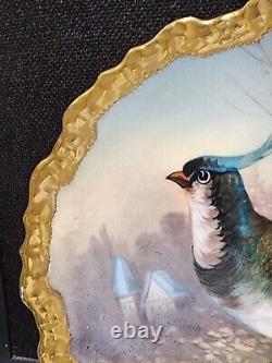 Antique Limoges France Coronet Hand Painted Plate Bird 10 Signed H. Rene