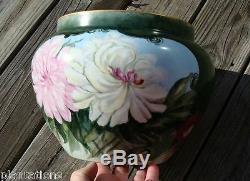 Antique Limoges France French Porcelain Handpainted Decorated Jardiniere Vase