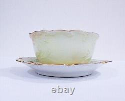 Antique Limoges France Hand Painted Jean Pouyat Gilt Porcelain Custard Ramekin