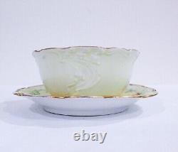 Antique Limoges France Hand Painted Jean Pouyat Gilt Porcelain Custard Ramekin