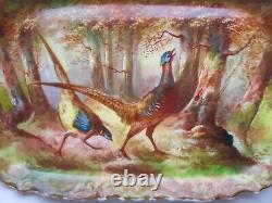 Antique Limoges France Hand Painted Pheasants Game Bird Platter
