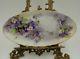 Antique Limoges France Hand Painted Violet Tray Platter. Signed By E. Miler
