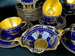 Antique Limoges France Hand-painted Cobalt Blue Tea/coffee Set of 29-pieces 1928