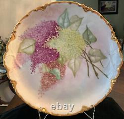 Antique Limoges France? Haviland Hand Painted Lilac Plate Charger 12 1/2 Inch