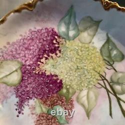 Antique Limoges France? Haviland Hand Painted Lilac Plate Charger 12 1/2 Inch