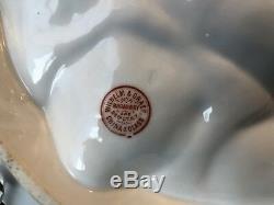 Antique Limoges French Porcelain Hand Painted Oyster Crescent Plate 5 Well Gold