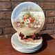 Antique Limoges Fruit & Flowers Hand Painted Plates 8 3/4 Set Of 5