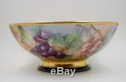 Antique Limoges Grapes Hand Painted Punch Bowl Vase