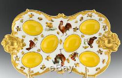 Antique Limoges Hand Painted Chickens Egg Tray