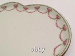 Antique Limoges Hand Painted Floral Scalloped Vanity Dresser Tray GDA France