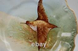Antique Limoges Hand Painted Game Bird Plaque Charger Plate. Wow