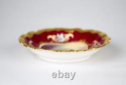 Antique Limoges Hand Painted Game Bird Small Bowl Signed Muville Fuchsia & Gold