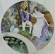 Antique Limoges Hand Painted Plate Romantic Love Scene Lily Pond 12 France