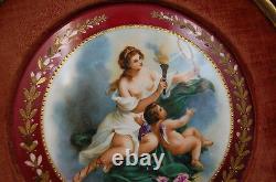 Antique Limoges Hand Painted Porcelain Portrait Plaque