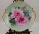Antique Limoges Hand Painted Roses Cake Plate, Plaque Charger. Wow