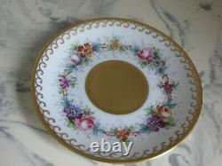 Antique Limoges Hand Painted Small Cup Saucer Signed by Artist