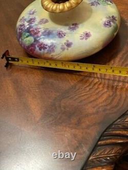 Antique Limoges Hand Painted Vase, Signed Duval France