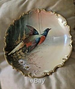 Antique Limoges Hand Painted Wall Charger Bird Signed by Artist Link 12