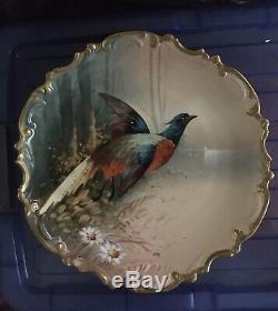 Antique Limoges Hand Painted Wall Charger Bird Signed by Artist Link 12