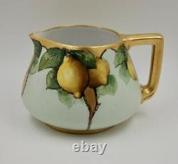 Antique Limoges Handpainted Cider Pitcher Vase