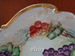 Antique Limoges Haviland France 12 Hand Painted Cake Plate Platter Tray, Grapes