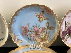 Antique Limoges Haviland France Porcelain 12 Hand Painted Dessert Bowls